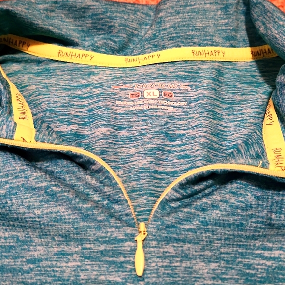 Brooks Teal Heathered Long Sleeve Running Top Size XL - Picture 4 of 9